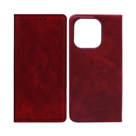 Capa Flip De Couro Com Bolso Interno Para Oppo A5 Pro Vermelho